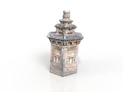Traditional Ancient Pagoda Architecture With Multi Tiered Tile Roof And Intricate Carvings 3d model