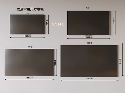 Sony Micro Size TV With Different Models And Various Dimension Specifications 3d model