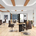Modern Hair Salon Interior With Styling Chairs Mirrors And Spacious Workstations