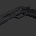 Black Tactical Pistol With Modern Design Textured Grip And Metal Components