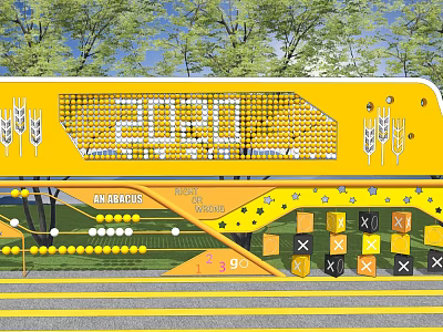 Modern Landscape Wall Children's Park Interactive Landscape Wall Cognitive Rotating Landscape Wall 3d model