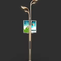 Outdoor Street Light Pole With Dual Display Screens For Urban Illumination