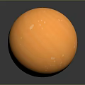 Glossy Orange Striped Sphere With Small Speckles And Reflection On Dark Background 3d model