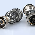 Aero Engine Turbine Components With Complex Metallic Structure And Internal Blades Design 3d model