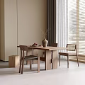 Modern Dining Table and Chair Combination Dining Chair Rectangular Dining Table 3d model