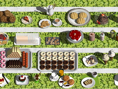 Modern Dessert Bread Dessert Drinks 3d model Modern Dessert Bread Dessert Drinks 3d model