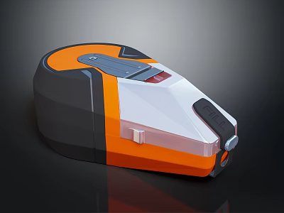 Modern Orange White and Gray Household Vacuum Cleaner with Compact Design for Home Use 3d model