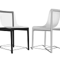 Two Stylish Modern Transparent Dining Chairs Black And White Design