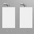 Silver Gas Water Heaters Installed Side by Side with Digital Control Panels 3d model