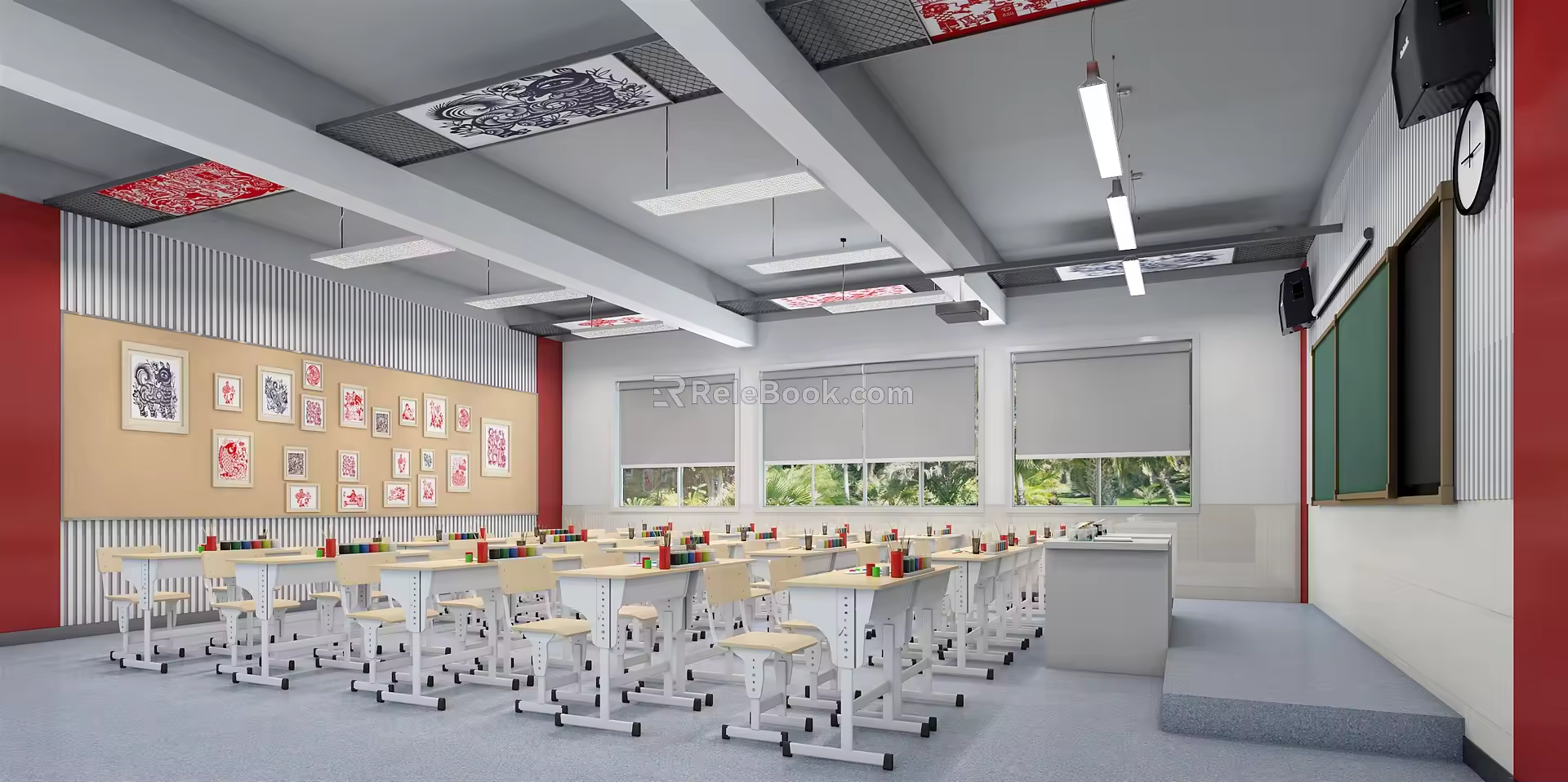 Modern Classroom Art Training Classroom 3d model