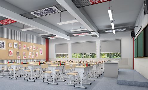 Modern Classroom Art Training Classroom 3d model