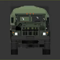 Military Tank Transport Truck Featuring Green Canvas Cover And Multi Wheels