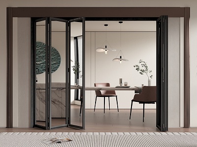 Modern folding door folding glass door 3d model