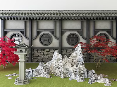 New Chinese landscape sketch 3d model