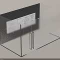 Transparent Acrylic Partition With Small Dots And Side Label For Space Dividing