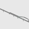 Industrial Metal Tubular Structure with Support Brackets and Curved Pipes