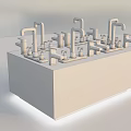 Modern faucet display stand 3d model