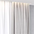 Simple Modern Double Layer Beige Curtains With White Sheer For Window Decoration