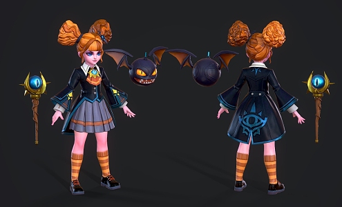 Girl Little Lori Game Character 3d model