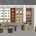 Elegant Modern Tea Specialty Store Interior With Shelves And Displayed Tea Products