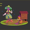 Modern game character cartoon character character bee picker beehive 3d model