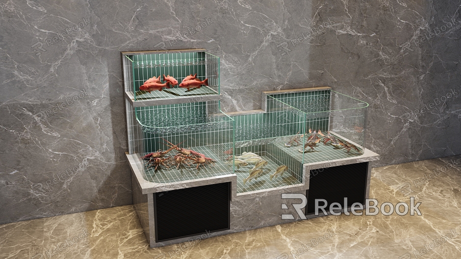 Restaurant Hotel Seafood Pool renderings model