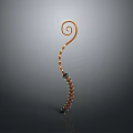 Scorpion With Orange Spiral Tail And Red Black Segments On Gray Gradient Background 3d model