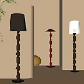 Modern Stylish Floor Lamps With Black Red And White Shades For Interior Decor