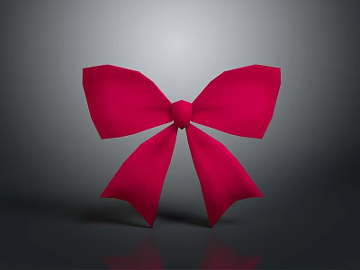 Red Bow Decorative Ornament Set for Home Decoration and Interior Styling 3d model