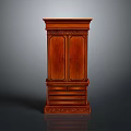 Elegant Traditional Wooden Cabinet Featuring Carved Details Double Doors and Bottom Drawers