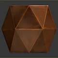 Copper Polyhedral Decorative Stool With Modern Geometric Design And Reflective Surface