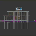 Industrial Platform Structure With Metal Frame Pipes And Support Columns