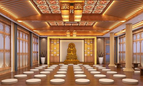 Chinese Buddhist Hall Zen Hall 3d model