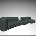 Modern Green Curved Sectional Sofa Featuring Modular Design And Comfortable Upholstery 3d model