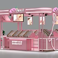 Pink Nail Beauty Booth With New Manicure Screen Displays And Product Shelves