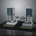 Modern High Rise Building Models with Glass Facade and Urban Architectural Design