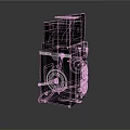 Vintage Black Rolleiflex Dual Lens Camera With Retro Design For Household Use