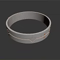 Stainless Steel Circular Equipment Ring With Decorative Diamond Shaped Accents And Dots