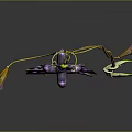 Decorative Fantasy Plant with Purple Vines Yellow Accents 3D Model Design for Artistic