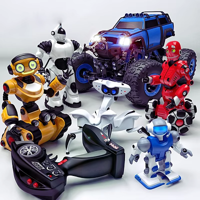 Diverse Electric Toys Collection Featuring Robots Off Road Truck And Remote Control 3d model