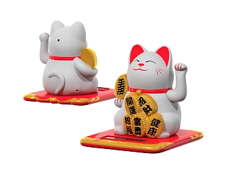 Japanese lucky cat 3d model