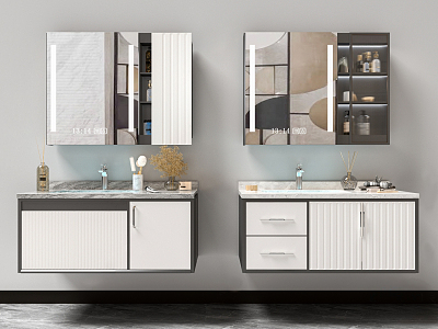 modern sink bathroom cabinet 3d model