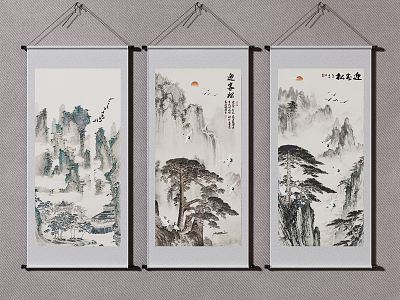 New Chinese Landscape Painting Decorative Painting model