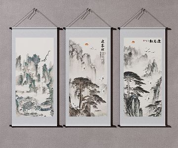 New Chinese Landscape Painting Decorative Painting 3d model