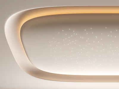 Modern Ceiling Design With Curved Edge And Starry Recessed Lighting For Contemporary Space 3d model