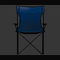 Outdoor Blue Fabric Folding Leisure Chair With Armrests And Metal Frame