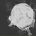 Spherical Metal Exploration Device With Support Legs Antenna Yellow Stripes Blue Markings And Observation Window