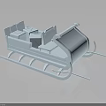 Winter Natural Scene Featuring White Sleigh With Comfortable Seats And Curved Runner Design