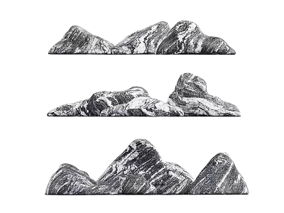 Decorative Rockery Stones With Various Unique Shapes For Landscape Design 3d model
