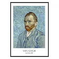 Van Gogh Self Portrait June 1889 With Swirling Background And Framed Artwork